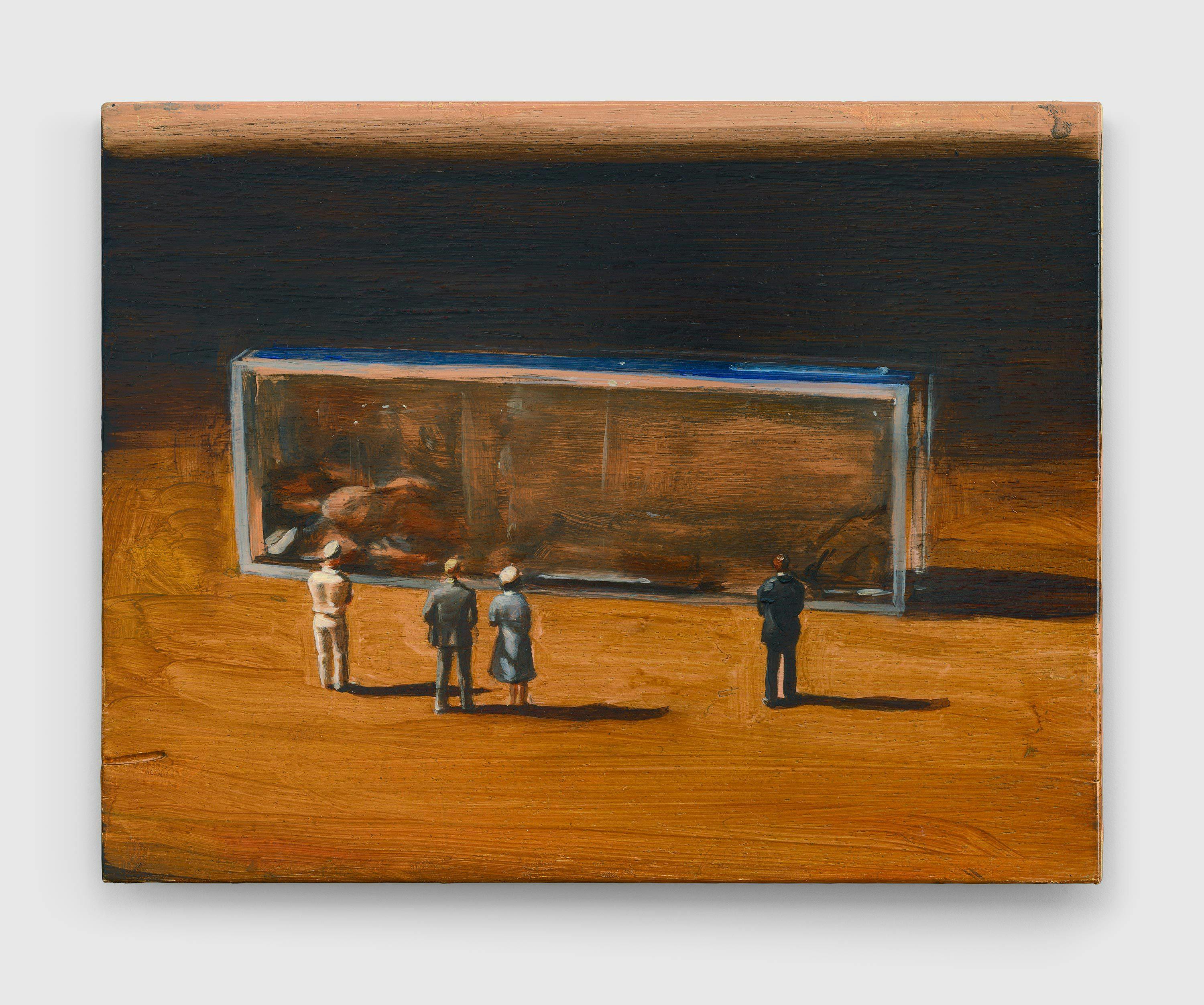 A painting by Michaël Borremans, titled With Animals, dated 2021.